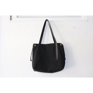 Gucci Women's Large Black Tote Bag Nylon Drawstring Vintage Purse